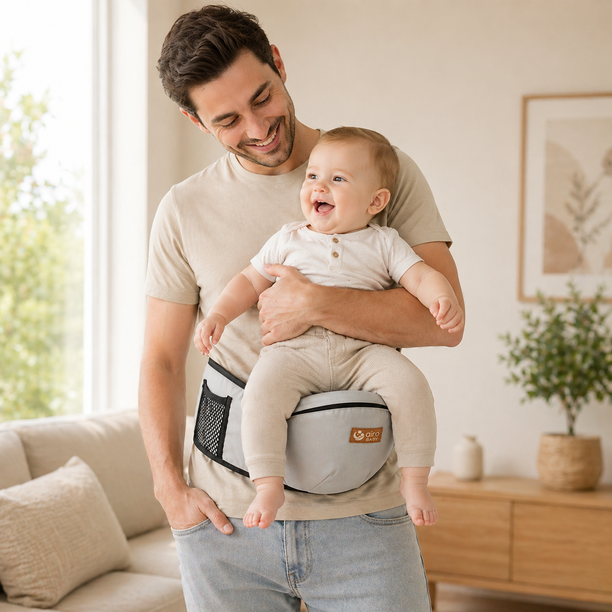 AiroLift™ Baby Support Seat – Ergonomic Hip Carrier for Effortless Carrying
